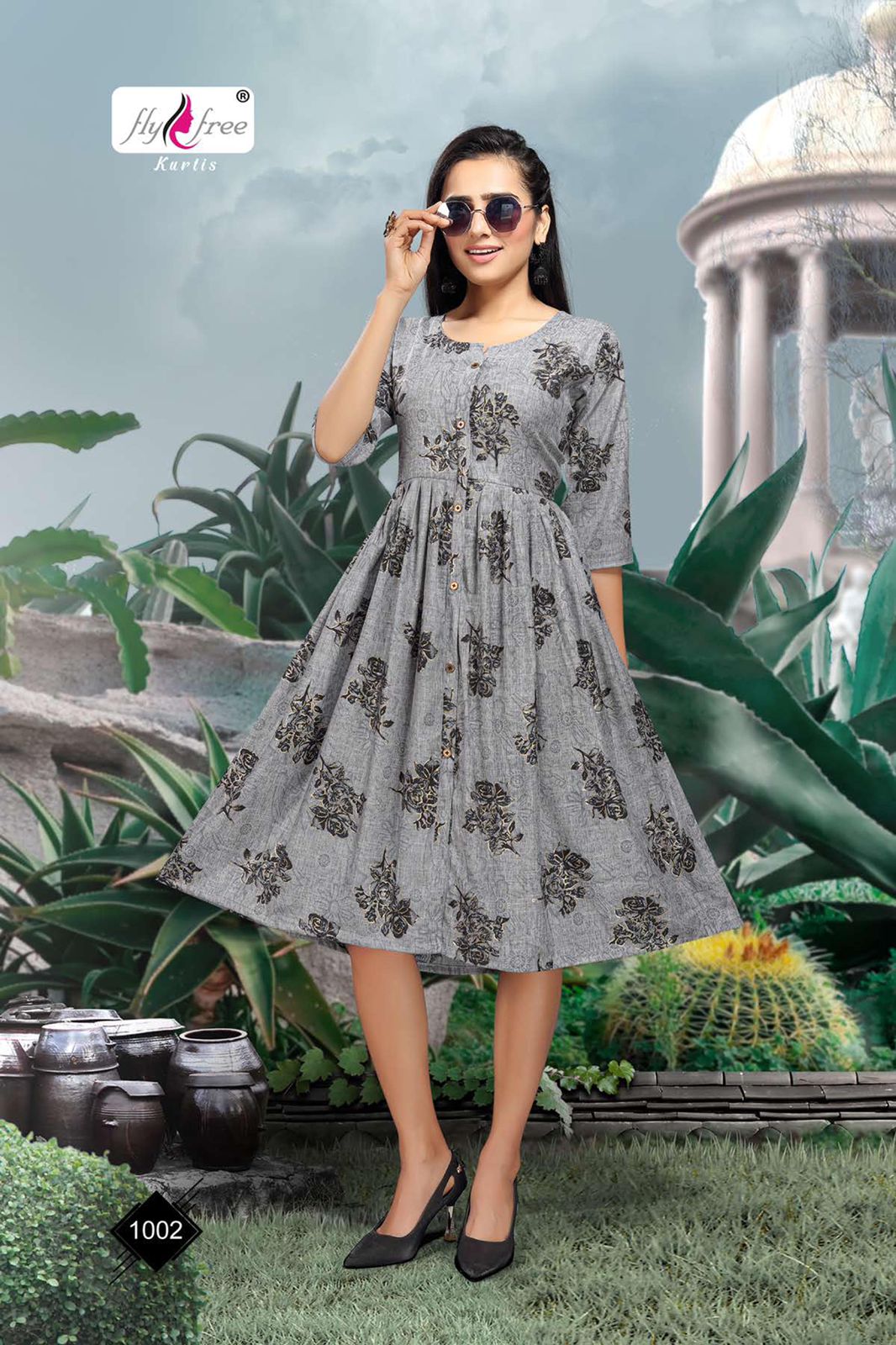 Fly Free Sneha Casual Daily Wear Rayon Printed Anarkali Kurti Collection